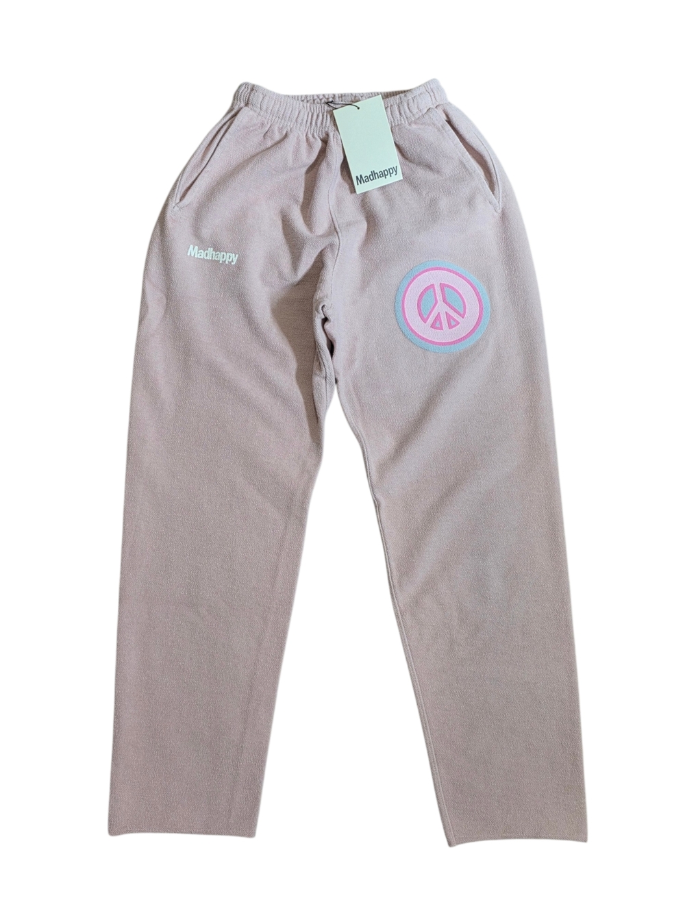 Madhappy Bubblegum Collection Pink Peace Sign Sweatpants Size XS NWT